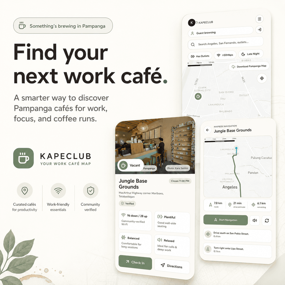 KapeClub — Find your next work café with map discovery and cafe details